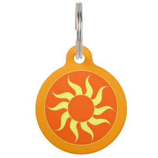 Oranje Sun Pet ID Tag Huisdierpenning