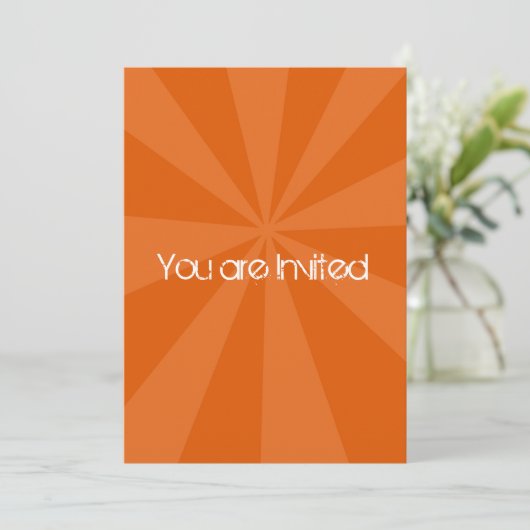 Oranje Sunburst Baby shower Kaart (Staand voorkant)