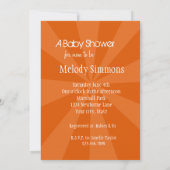 Oranje Sunburst Baby shower Kaart (Achterkant)