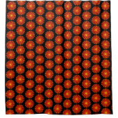Oranje Sunburst Beach House Fractal Art Pattern Douchegordijn (Voorkant)