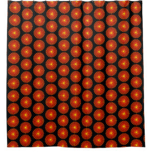 Oranje Sunburst Beach House Fractal Art Pattern Douchegordijn