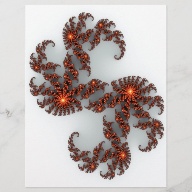 Oranje Sunburst Fractal (Voorkant)