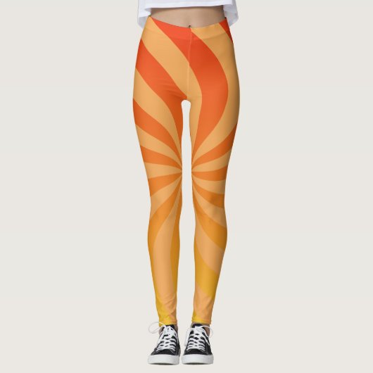 Oranje Sunburst Leggings (Voorkant)