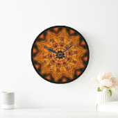 Oranje Sunburst Mandala Wall Clock Grote Klok (Huis)