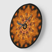 Oranje Sunburst Mandala Wandklok (Hoek)