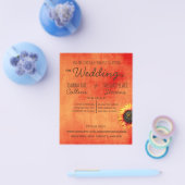 Oranje Sunflower Wedding Invitation Flyer (Enkel)