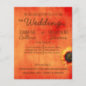 Oranje Sunflower Wedding Invitation Flyer (Voorkant)
