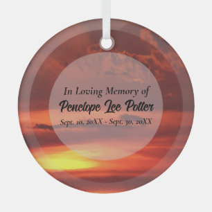 Oranje Sunrise Memorial Keepomwille Suncatcher Glas Ornament