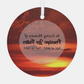 Oranje Sunrise Memorial Keepomwille Suncatcher Glas Ornament (Achterkant)