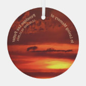 Oranje Sunrise Memorial Keepomwille Suncatcher Glas Ornament (Achterkant)