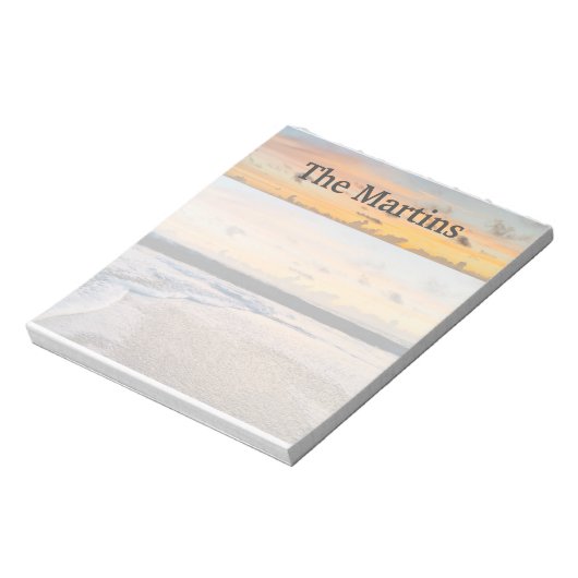 Oranje Sunrise Ocean Custom Notitieblok (Linkerzijde)