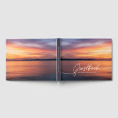 Oranje Sunset Foto Mooie Custom Lake House Gastenboek (Volledig)