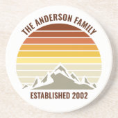 Oranje Sunset Mountain Custom Family Home Zandsteen Onderzetter (Voorkant)