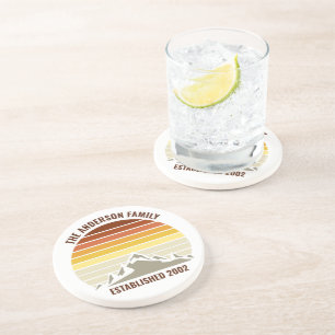 Oranje Sunset Mountain Custom Family Home Zandsteen Onderzetter