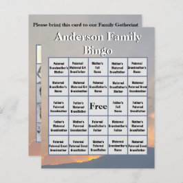 Oranje Sunset Mountain Photo Family Bingo