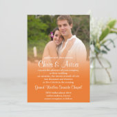 Oranje Sunset Photo Invitations Kaart (Staand voorkant)