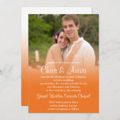 Oranje Sunset Photo Invitations Kaart (Voorkant / Achterkant)