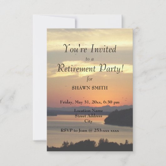 Oranje sunset retirement Party Kaart (Voorkant)
