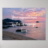 oranje sunset strand, aangepast poster (Voorkant)