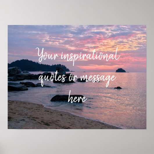 oranje sunset strand, aangepast poster (Voorkant)