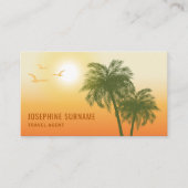 Oranje Sunset Tropical Palm Trees Reisbureau Visitekaartje (Voorkant)