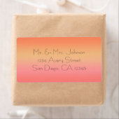 Oranje Sunset Tropische Adresetiketten Sticker (Insitu)