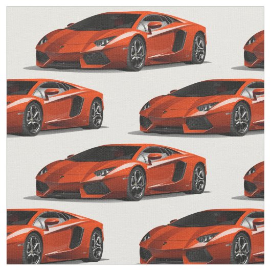 Oranje Supercar Automobile Fabric Stof (Close Up)