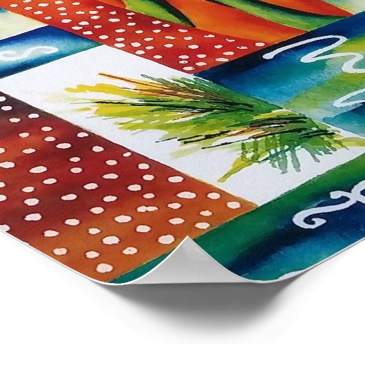 Oranje surfbord poster (Hoek)