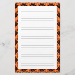 Oranje Suzani-patroon Briefpapier