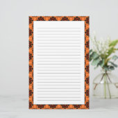 Oranje Suzani-patroon Briefpapier (Staand voorkant)