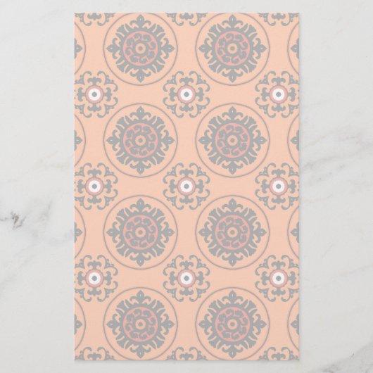 Oranje Suzani-patroon Briefpapier (Voorkant)