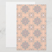 Oranje Suzani-patroon Briefpapier (Voorkant / Achterkant)