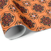 Oranje Suzani-patroon Cadeaupapier (Rol Hoek)