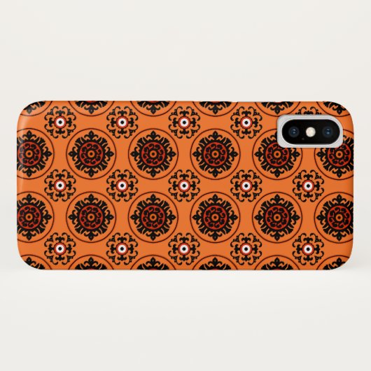 Oranje Suzani-patroon Case-Mate iPhone Case (Achterkant (horizontaal))