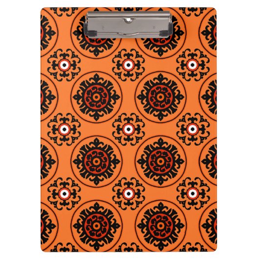 Oranje Suzani-patroon Klembord (Voorkant)