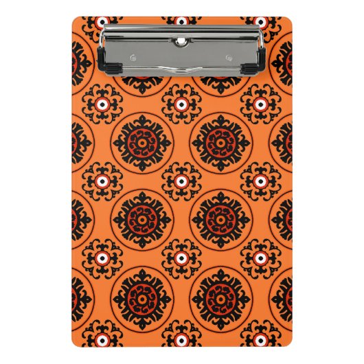 Oranje Suzani-patroon Mini Klembord (Voorkant)