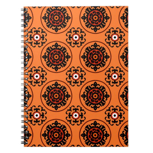 Oranje Suzani-patroon Notitieboek (Voorkant)