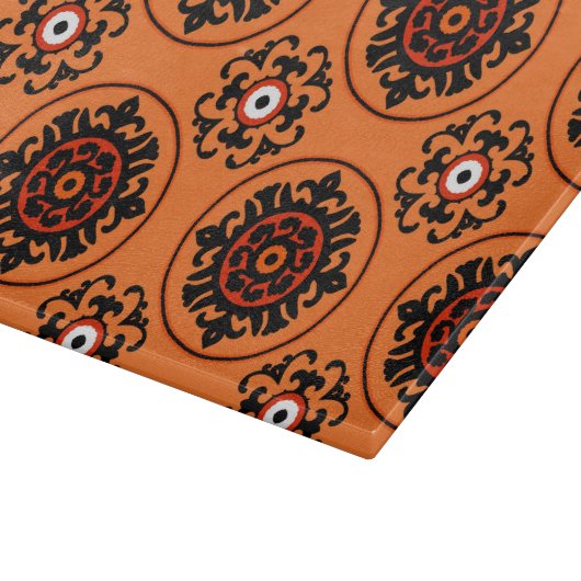 Oranje Suzani-patroon Snijplank (Hoek)