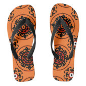Oranje Suzani-patroon Teenslippers (Voetbed)