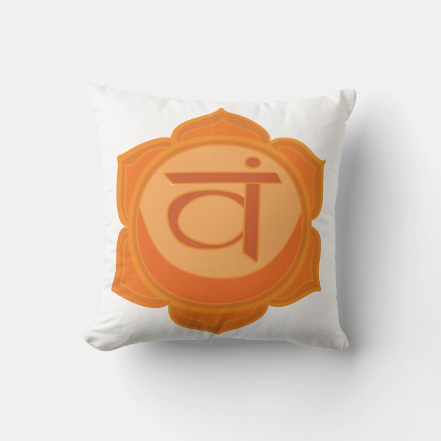 Oranje Svadhisthana Sacral Chakra Cushion Kussen (Voorkant)