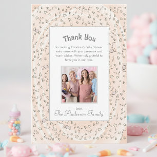 Oranje Sweet Snoep Herfst Baby shower Bedankt Card