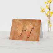 Oranje Swirl Gay Wedding Kaart (Gele Bloem)
