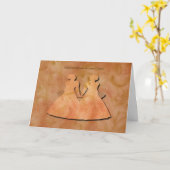 Oranje Swirl Lesbian Civil Union Kaart (Gele Bloem)