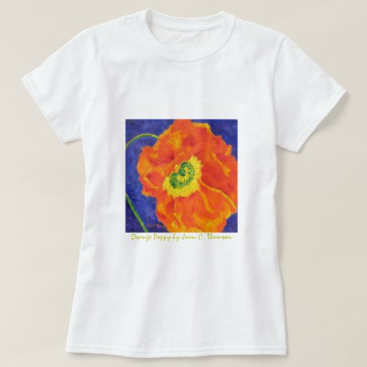 Oranje T-shirt met mazen (Design voorkant)