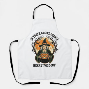 Oranje T-shirt Vintage Hekserij Pompoen Bewustzijn Schort
