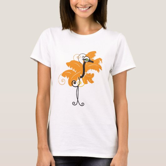 Oranje T-shirt voor Ostrich (Voorkant)