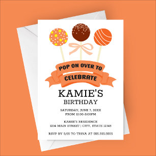 Oranje taart Poppen verjaardagsfeestje Kaart