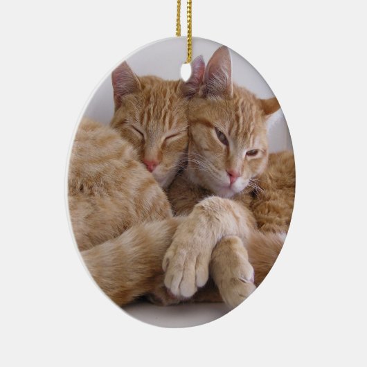 Oranje Tabby Brothers Keramisch Ornament (Rechts)