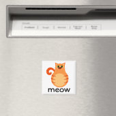 Oranje Tabby Cat Cartoon Meow Magneet (Insitu (Vaatwasser))