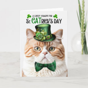 Oranje Tabby Cat CAT CATrick's Day Lucky Charm Feestdagen Kaart